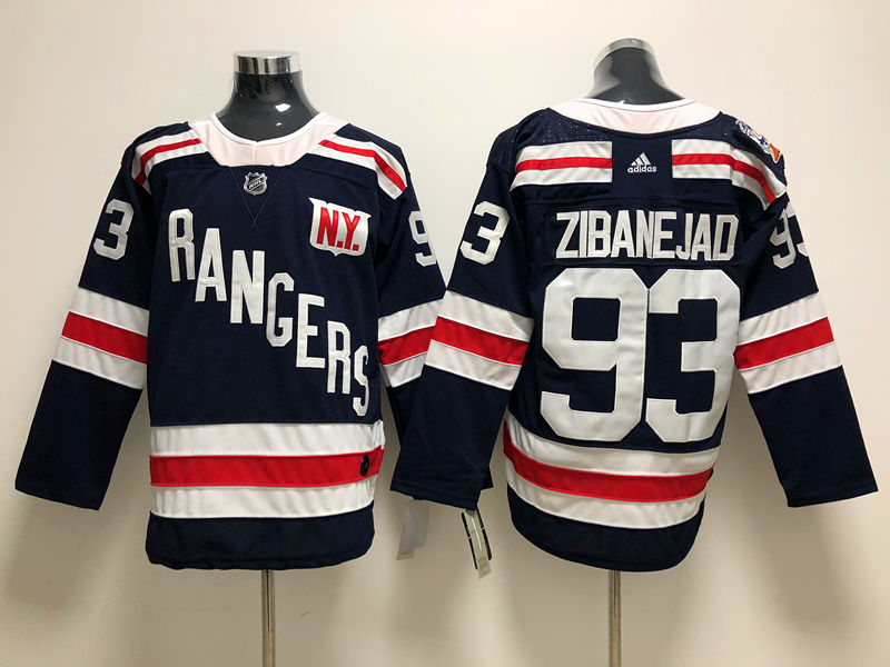 Men's New York Rangers Mika Zibanejad #93 Navy Jersey